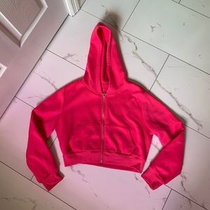 HOT PINK ZIP UP HOODIE